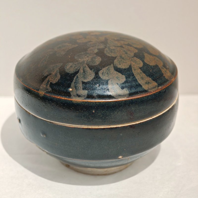宋 黑釉铁锈花盒 - 图5