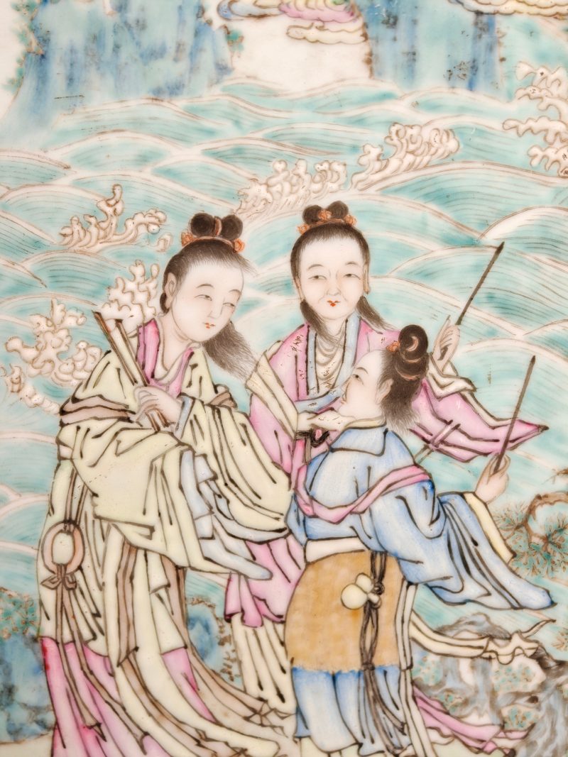 清乾隆 粉彩海屋添筹图瓷板 - 图9