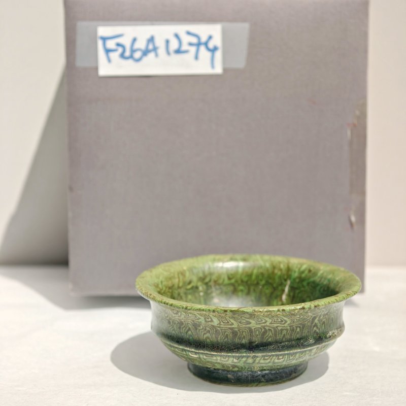 唐 绿釉绞胎束腰杯 - 图3