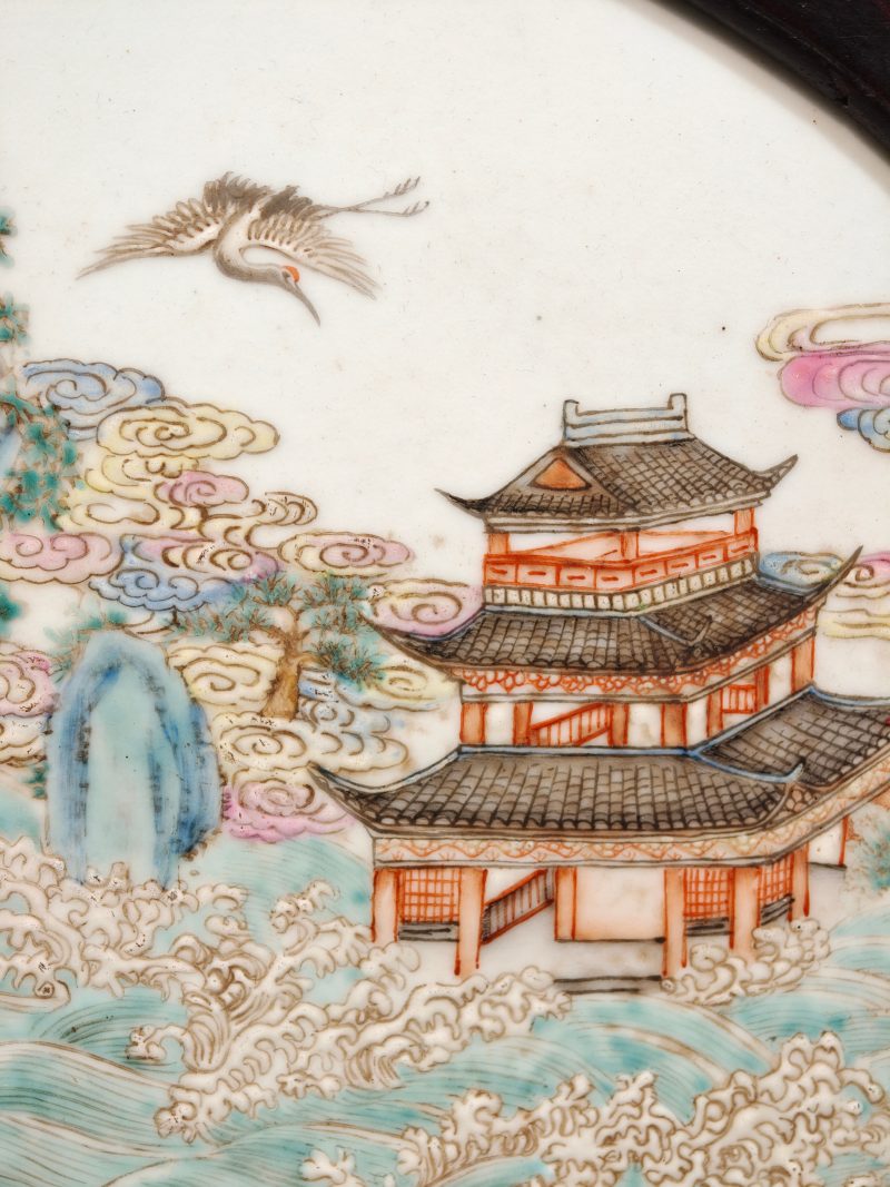 清乾隆 粉彩海屋添筹图瓷板 - 图10