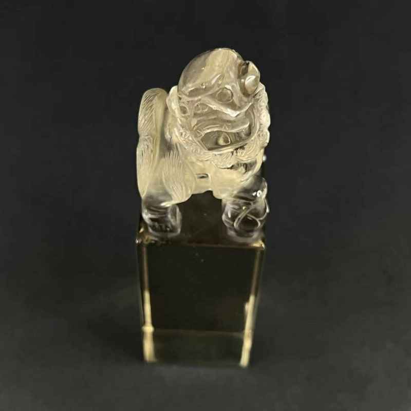 清 水晶狮钮印章 - 图5