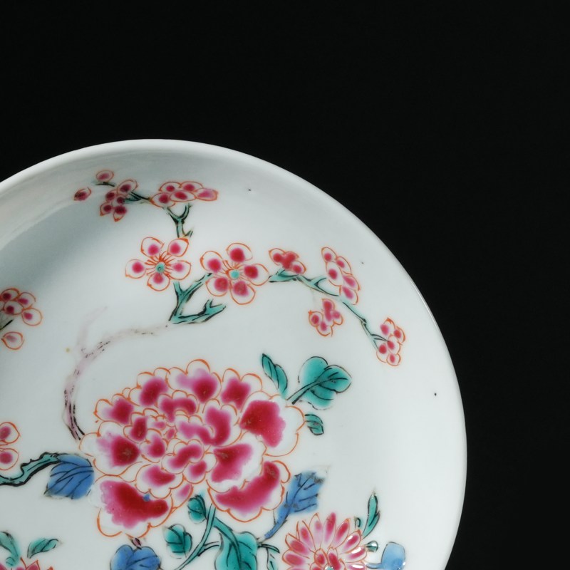 清雍正 粉彩花卉纹杯碟成套 - 图5