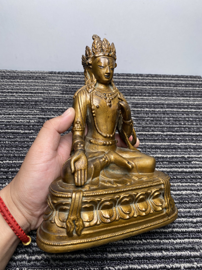十八世纪	铜漆金扎纳巴扎尔风格白度母坐像 - 图12