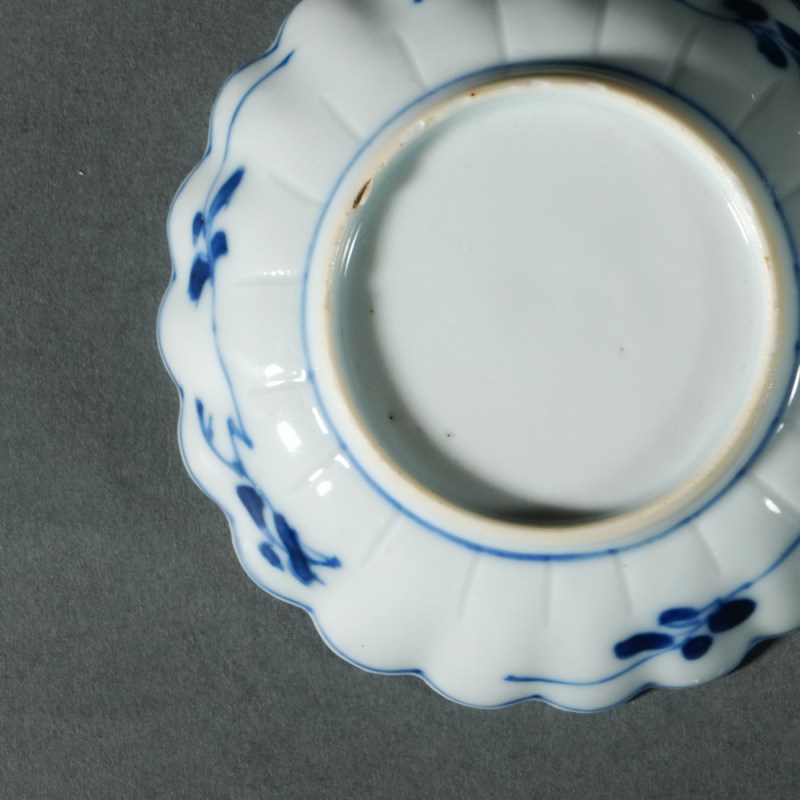 清康熙 青花折枝花果纹花口小杯碟一套 - 图4