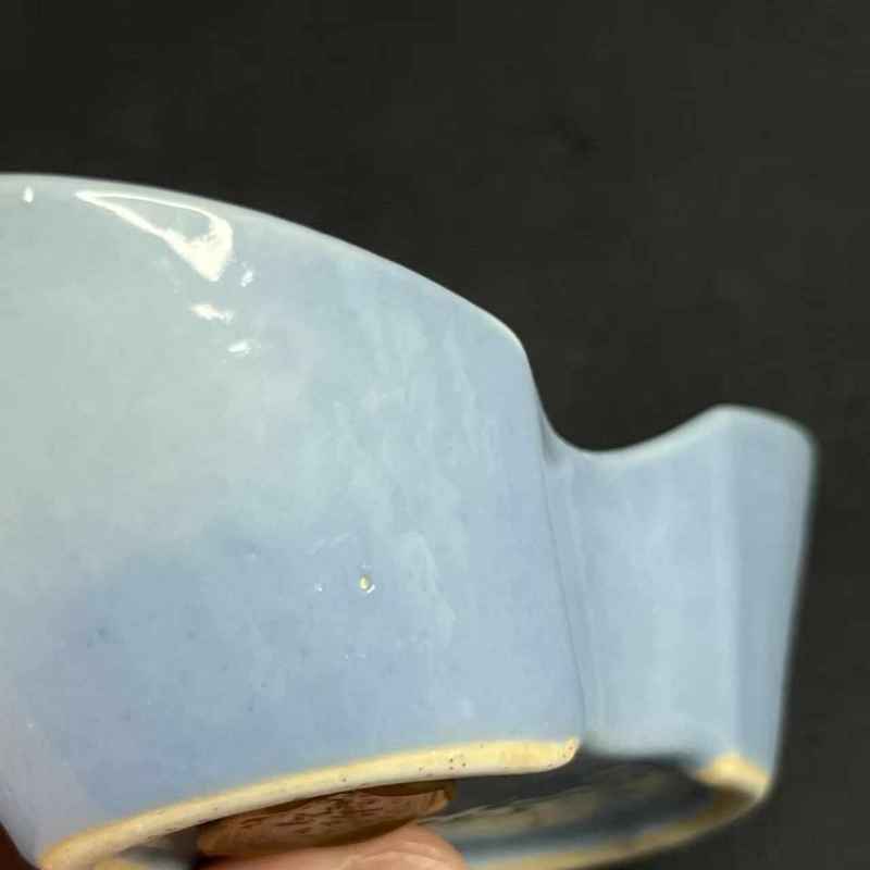 清 天蓝釉金元宝形茶则 - 图8