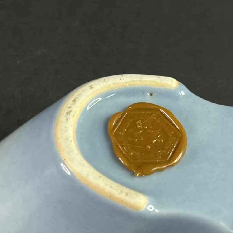 清 天蓝釉金元宝形茶则 - 图10