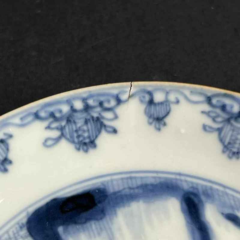 清康熙 外紫金釉内青花盘一对 - 图4