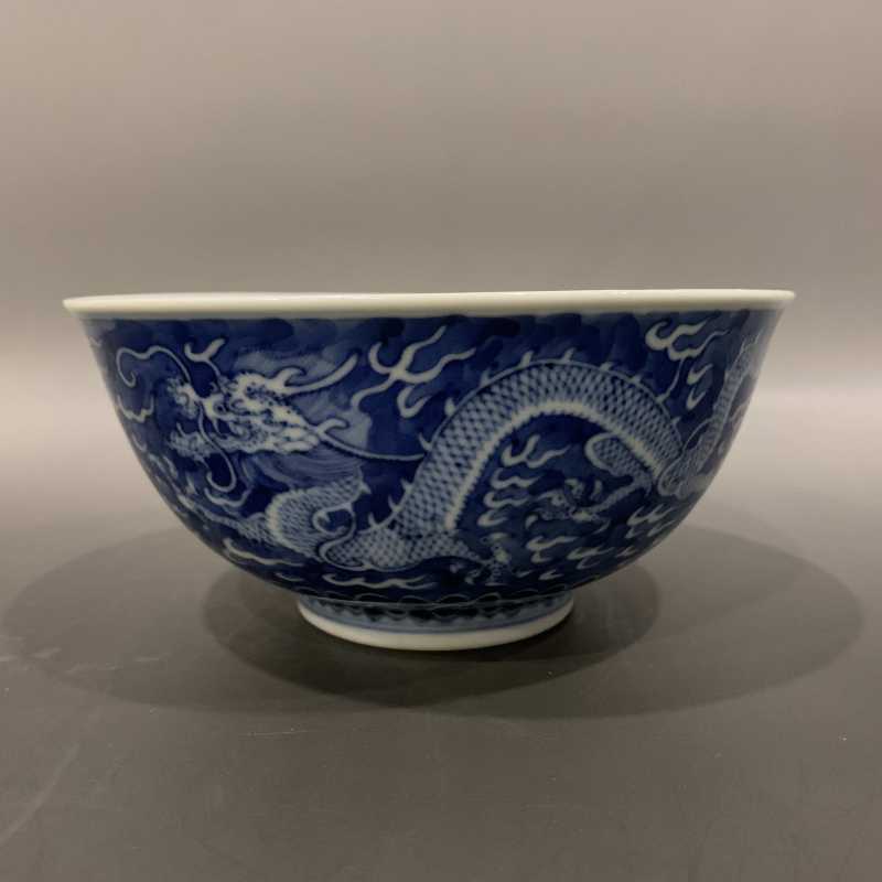 清 青花留白龙纹碗 - 图3