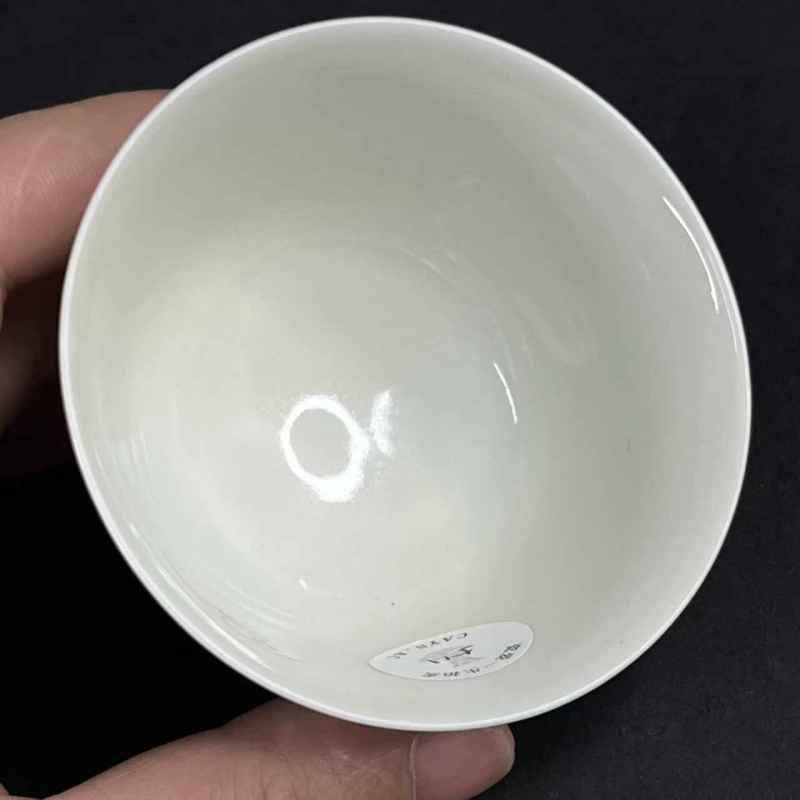 清中期 青花釉里红杯一对 - 图8