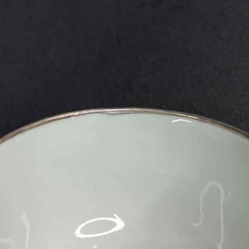 清道光 青花花卉杯一对 - 图5