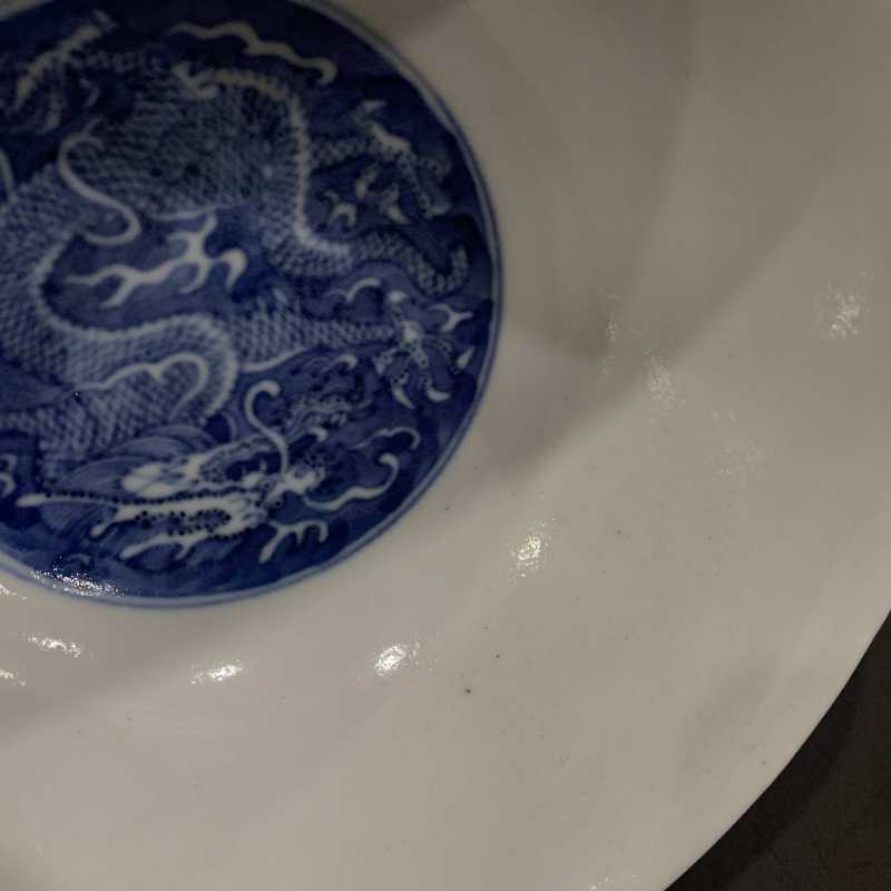 清 青花留白龙纹碗 - 图7