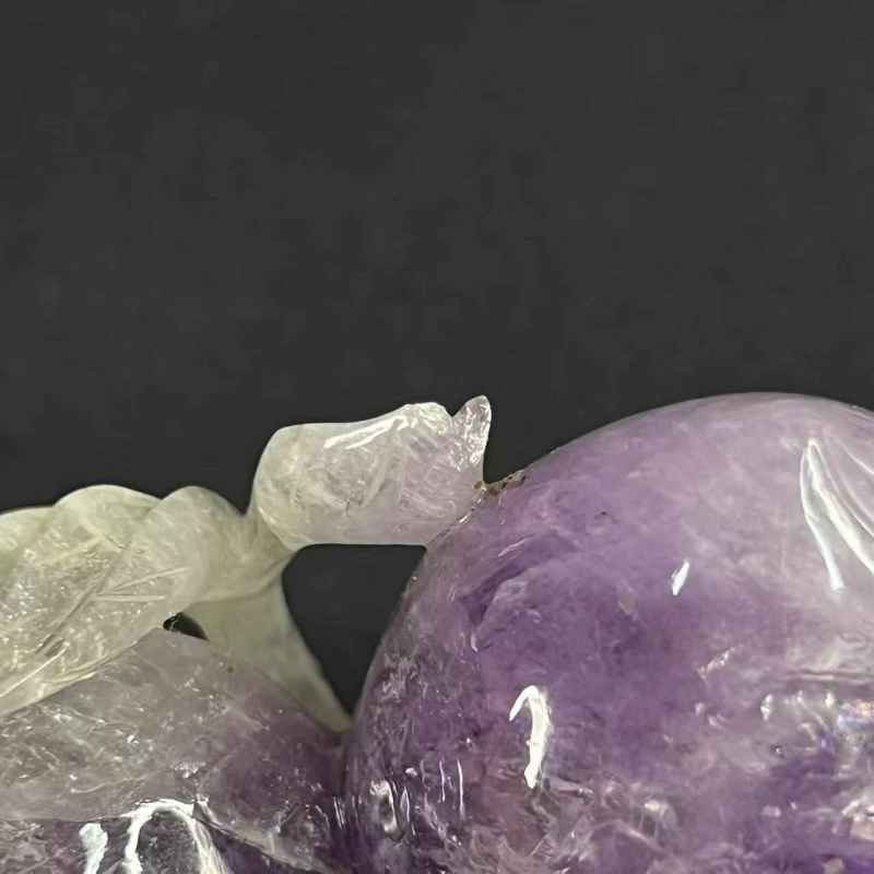 民国 紫晶双桃水盂  （已评级） - 图7