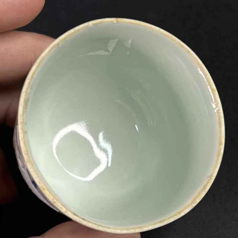 清光绪 青花山水纹骰盅 - 图6