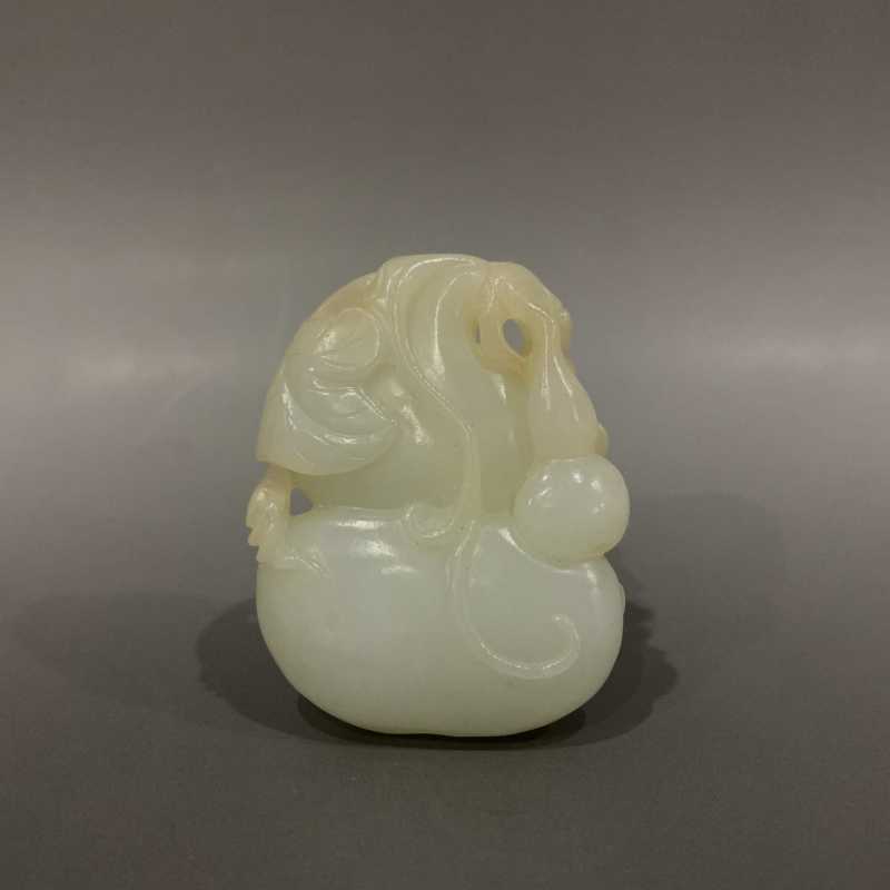 清 和田玉福禄万代把件 - 图2