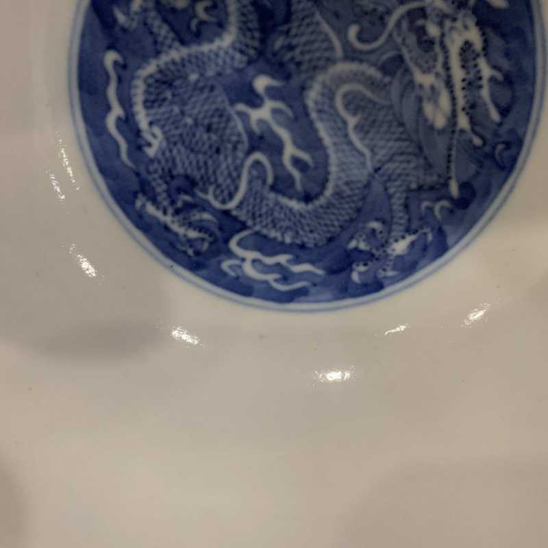 清 青花留白龙纹碗 - 图8