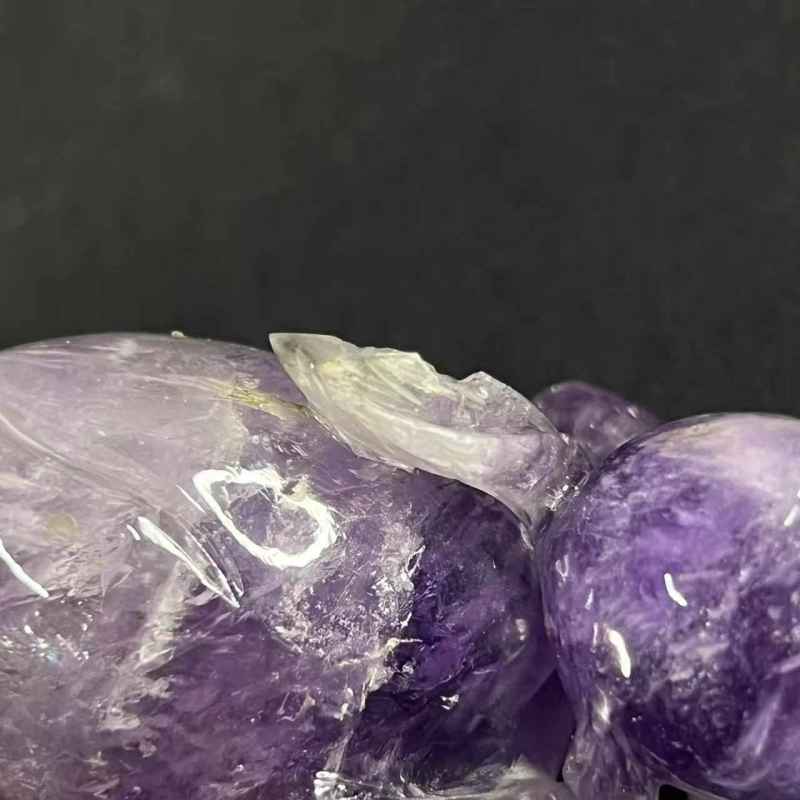 民国 紫晶双桃水盂  （已评级） - 图8