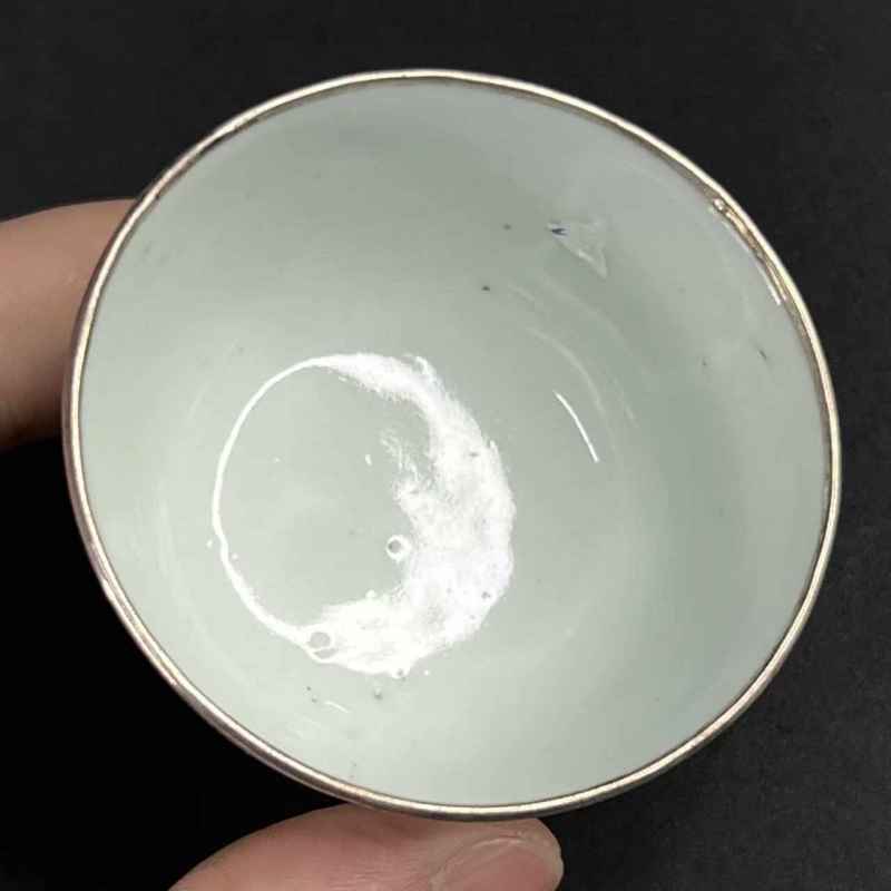 清道光 青花花卉杯一对 - 图10