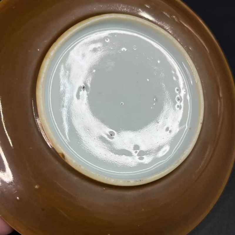 清康熙 外紫金釉内青花盘一对 - 图12