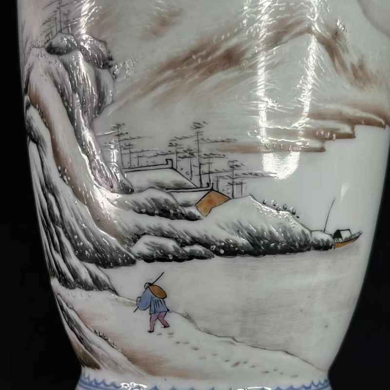 民国 雪景图赏瓶 - 图10