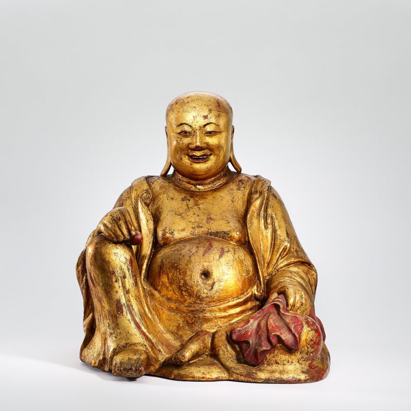 清 木胎漆金布袋弥勒坐像