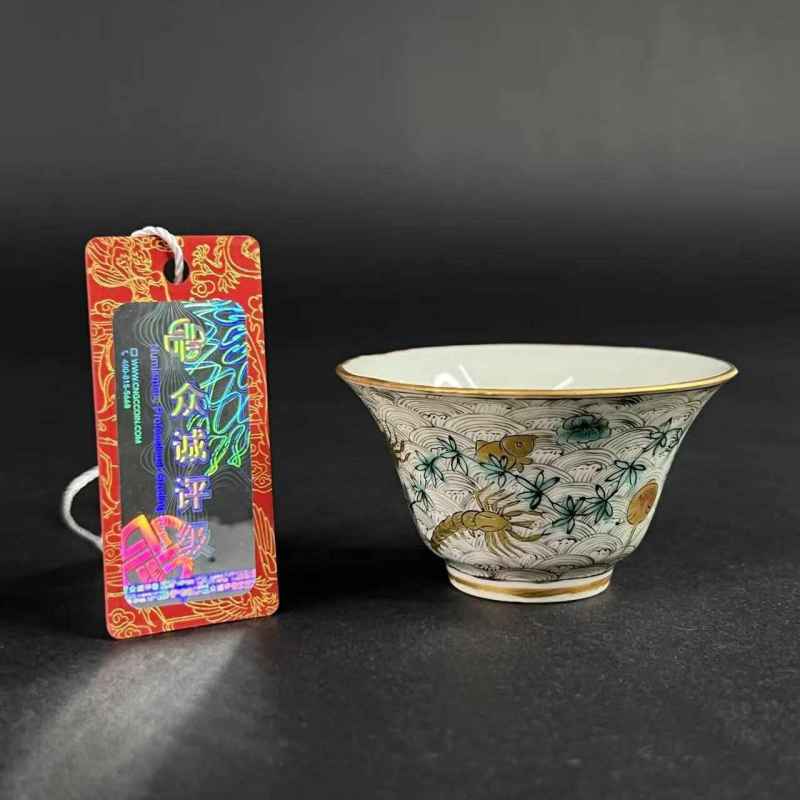 清 粉彩鱼蟹图杯 - 图14
