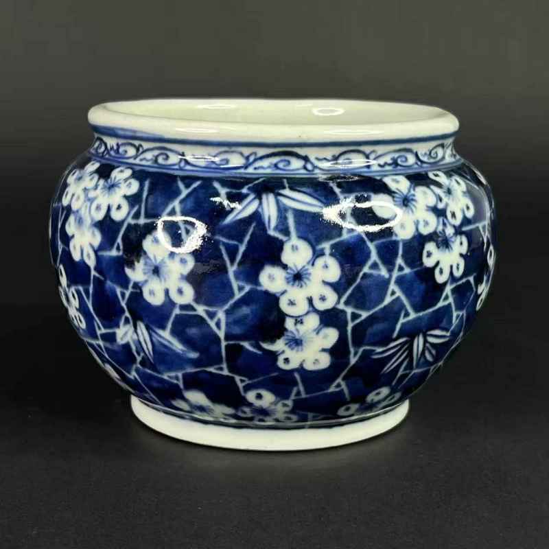 清道光 青花冰梅罐 - 图2