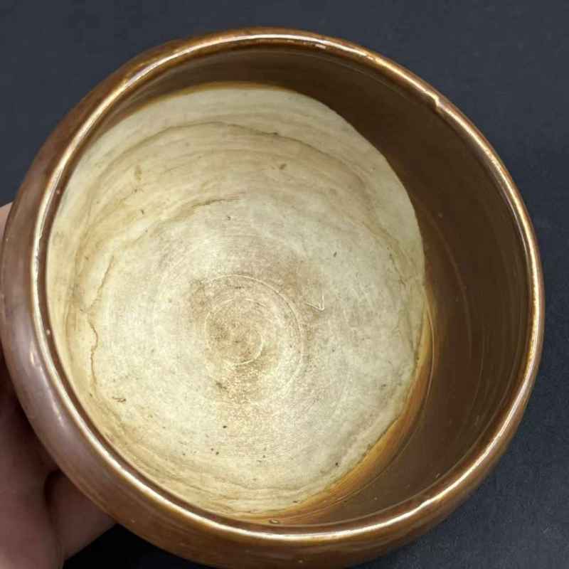 清 酱釉钵式炉 - 图3