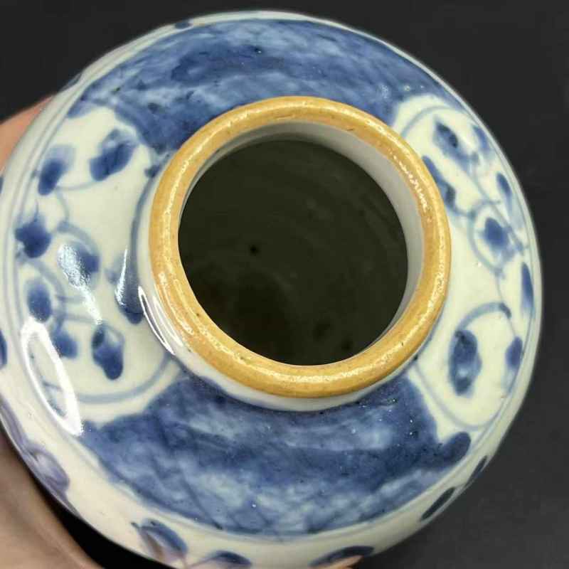 明晚期 青花花卉罐 - 图6