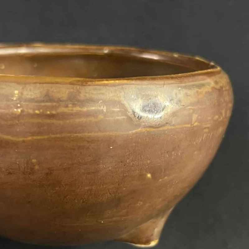 清 酱釉钵式炉 - 图5