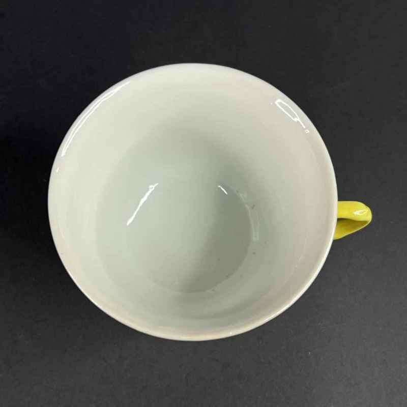 清光绪 黄地粉彩万寿无疆纹把杯 - 图5