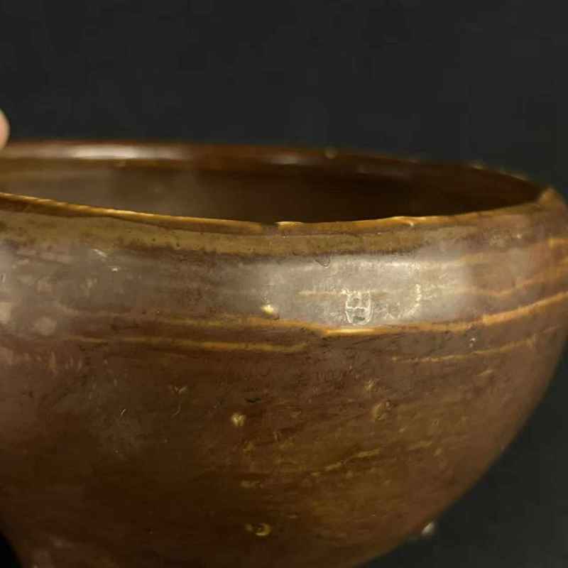 清 酱釉钵式炉 - 图6