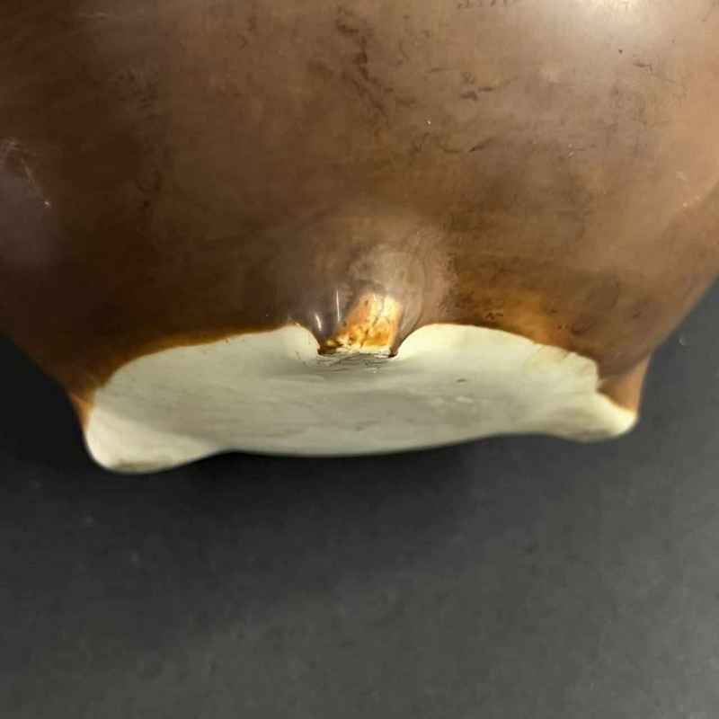 清 酱釉钵式炉 - 图8