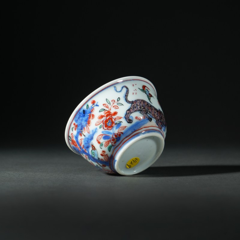 清雍正 青花加彩武松打虎杯 - 图4