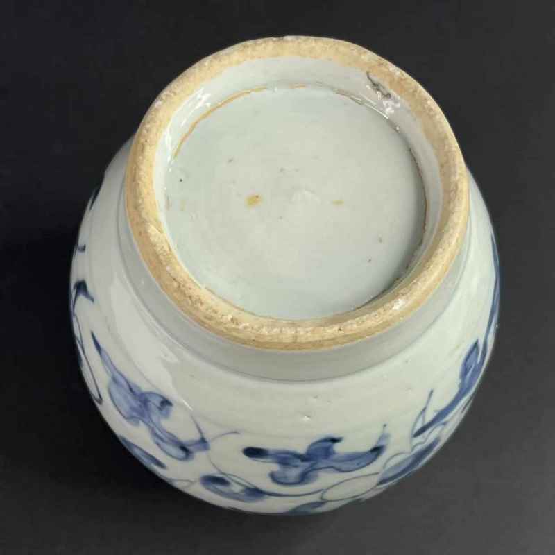 明晚期 青花花卉罐 - 图12