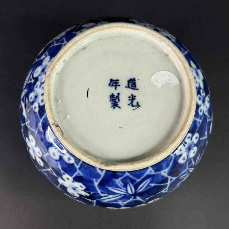 清道光 青花冰梅罐 - 图12