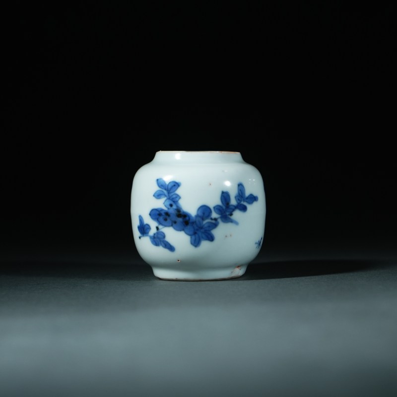 清顺治 青花折枝瑞果纹茶入 - 图3