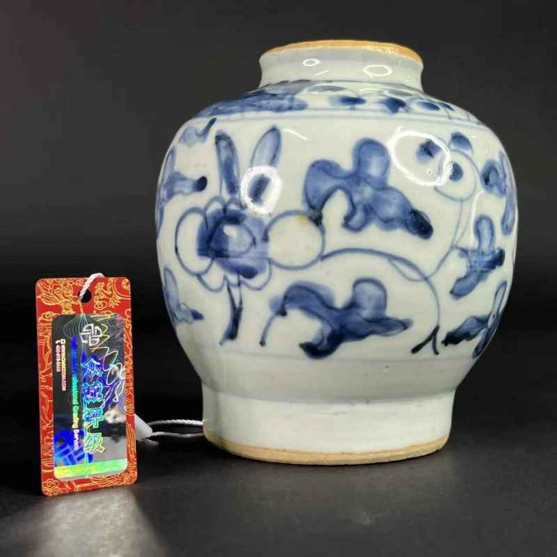 明晚期 青花花卉罐 - 图14