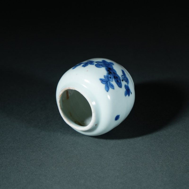 清顺治 青花折枝瑞果纹茶入 - 图4