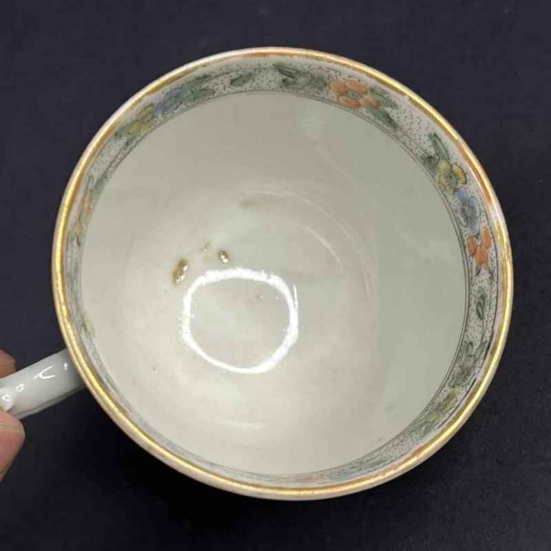 清咸丰 五彩人物花鸟杯碟 - 图9