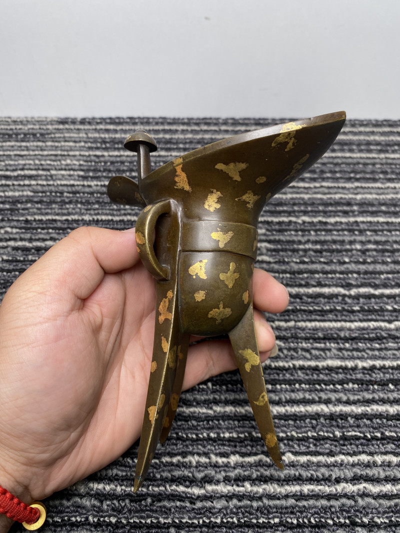 清 铜洒金爵杯 - 图10