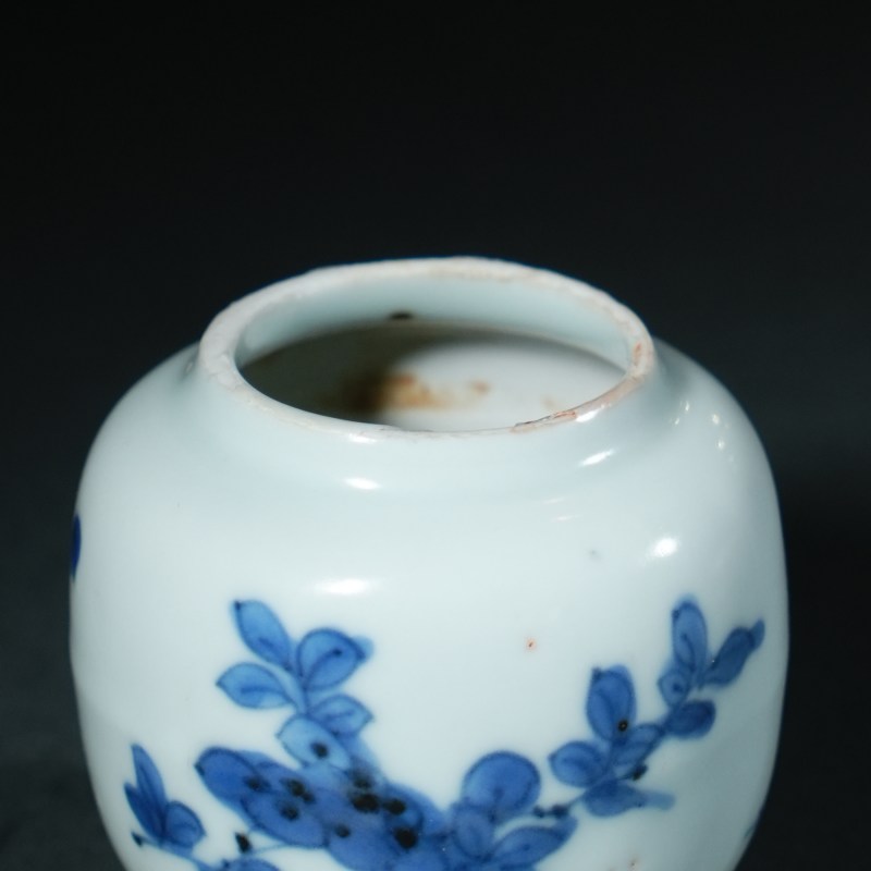 清顺治 青花折枝瑞果纹茶入 - 图5