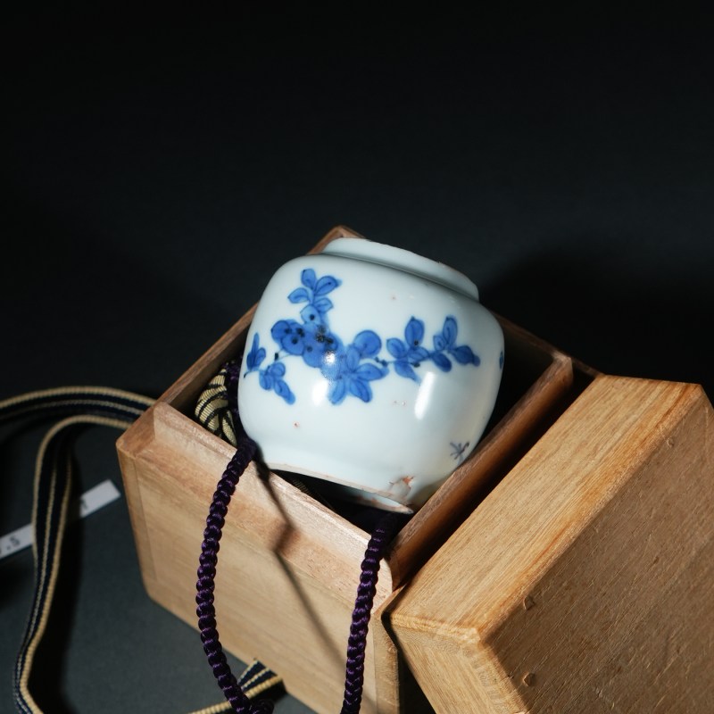 清顺治 青花折枝瑞果纹茶入 - 图6