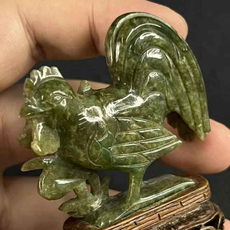 清 翡翠大吉大利摆件一对 - 图5