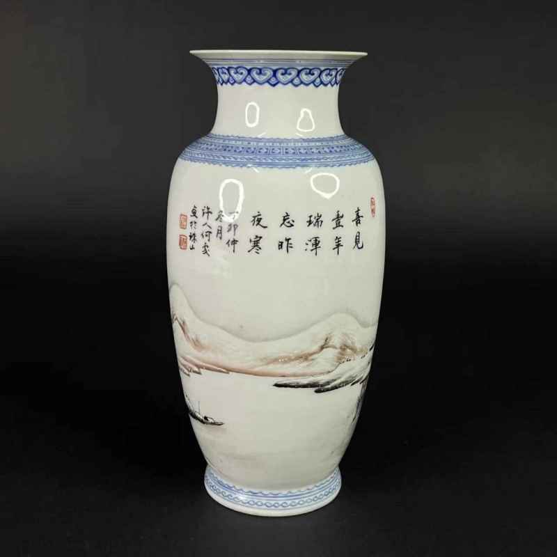 民国 雪景图赏瓶 - 图4