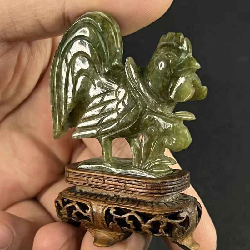 清 翡翠大吉大利摆件一对 - 图6