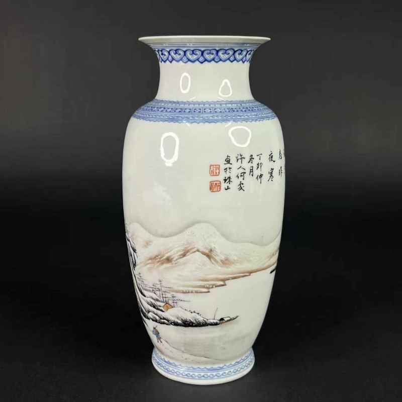民国 雪景图赏瓶 - 图5