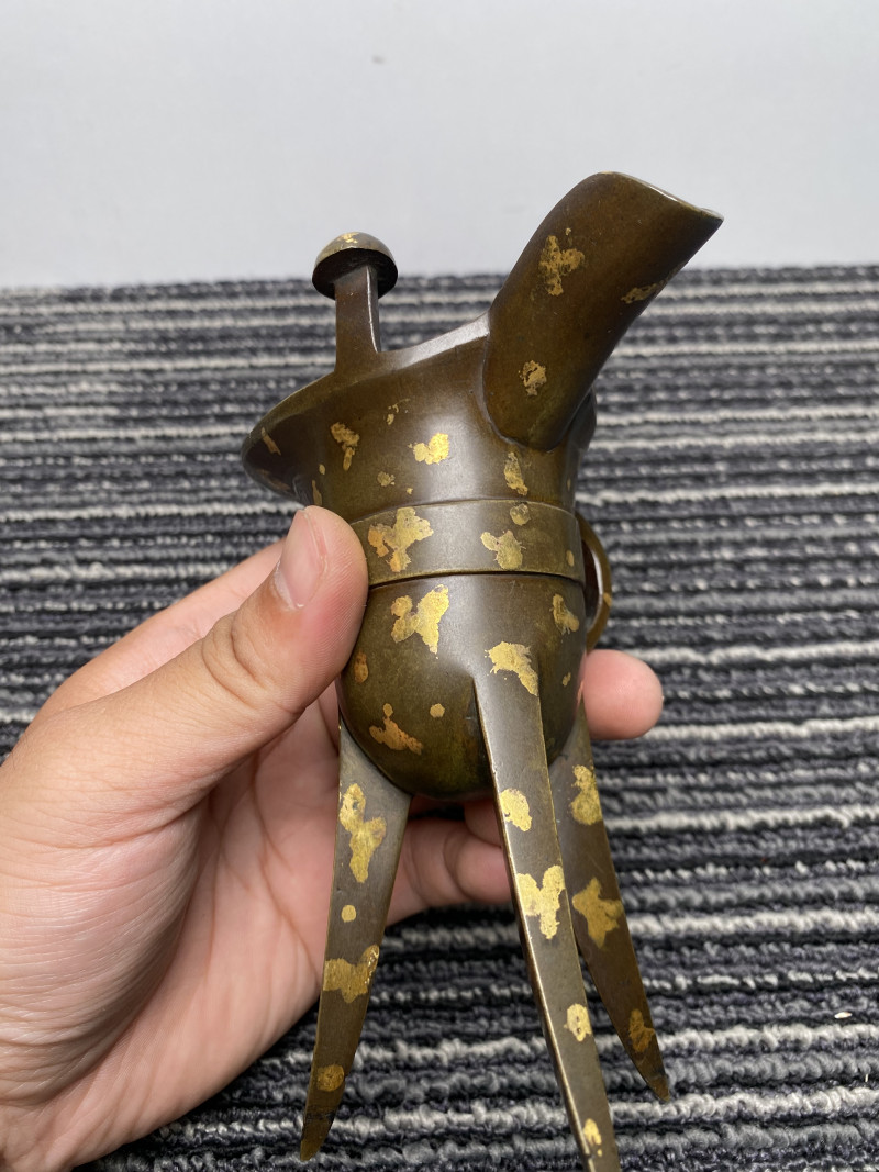 清 铜洒金爵杯 - 图12