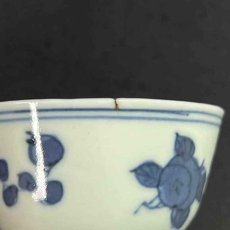 清早期 青花花卉杯一对 - 图6