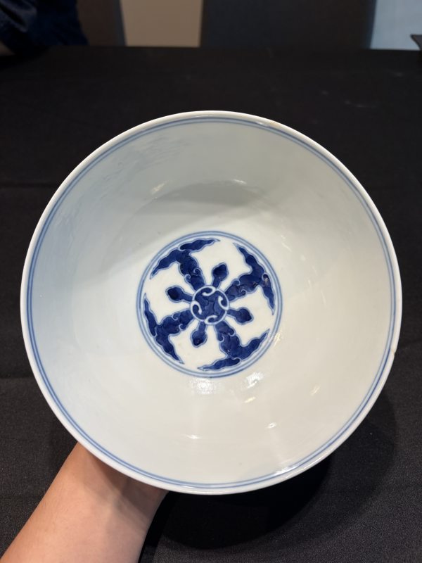 清光緒青花歲寒三友圖碗一對 - 图21