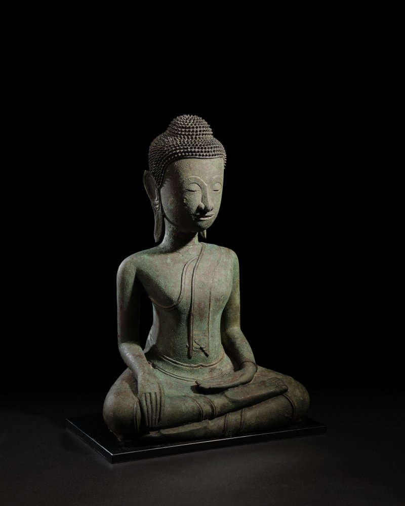 老撾 十七世紀 佛陀銅像 | A COPPER ALLOY FIGURE OF BUDDHA - 图3